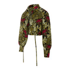DIJE | Olive Green & Red Ankara Bolero Crop Jacket