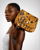THEMBEKA | Brown Giraffe-Print Ankara Crossbody Bag