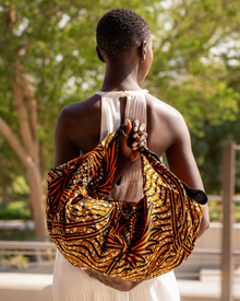 ZOLA | Black & Orange Ankara Hobo Bag