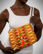 THEMBEKA | Yellow Snakeskin-Print Ankara Crossbody Bag