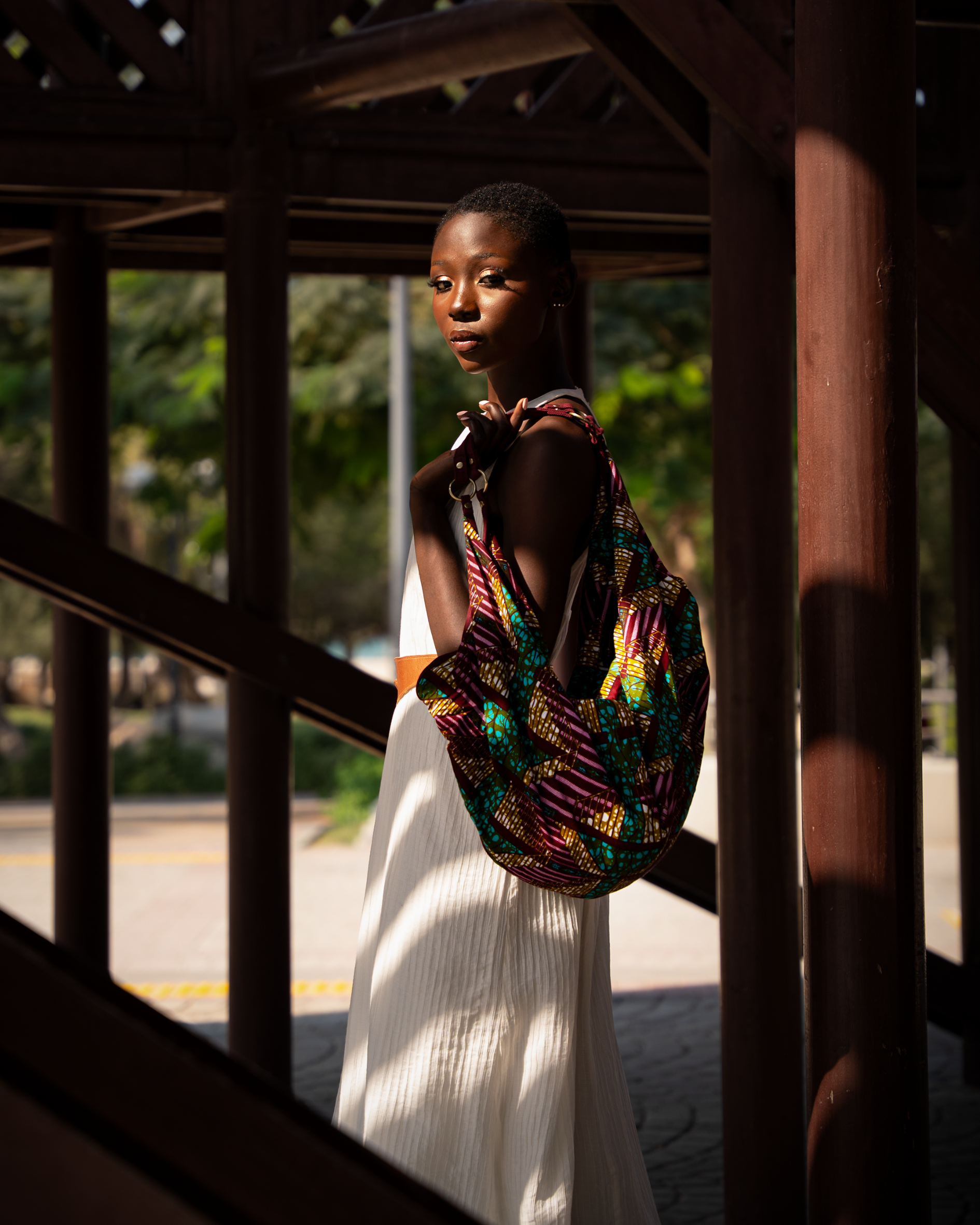 ZOLA | Burgundy & Teal Multicolour Ankara Hobo Bag