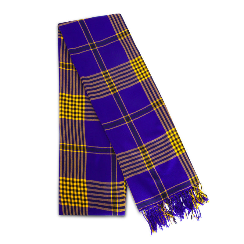 Purple & Yellow Kikoy  Scarf/Wrap, hand-woven East African Kikoy scarf