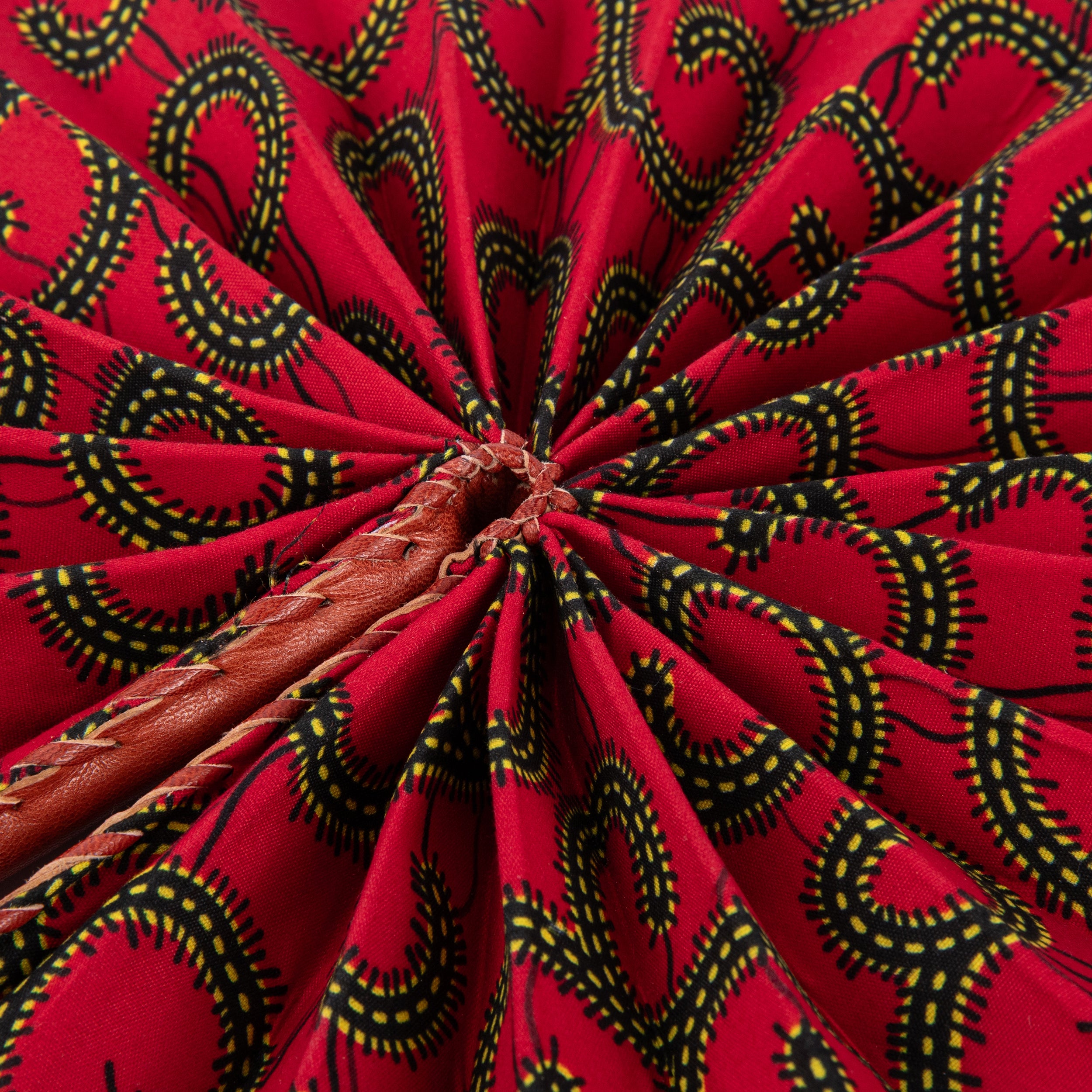 MFRAMA | Red & Yellow Ankara Folding Hand Fan