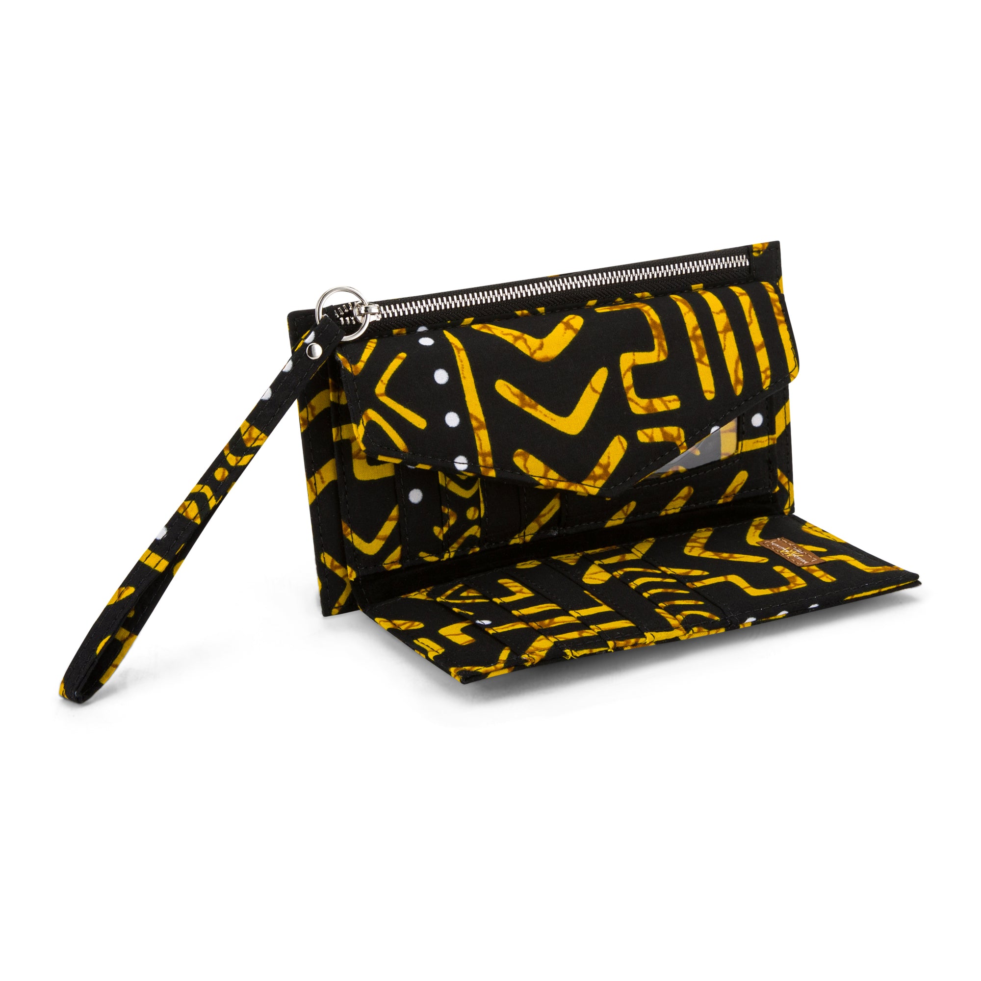 DEKA | Black & Yellow Ankara Wallet