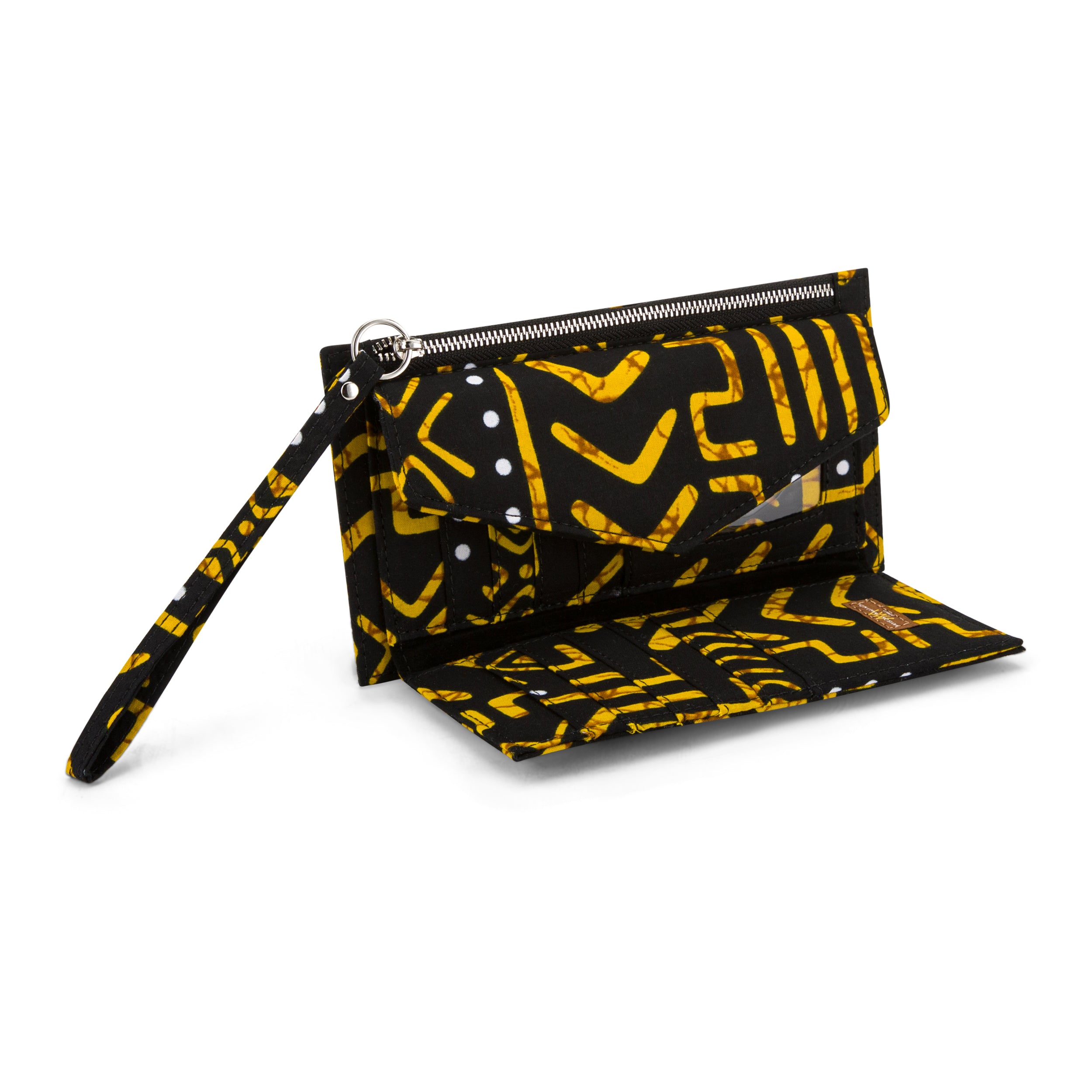 DEKA | Black & Yellow Ankara Wallet