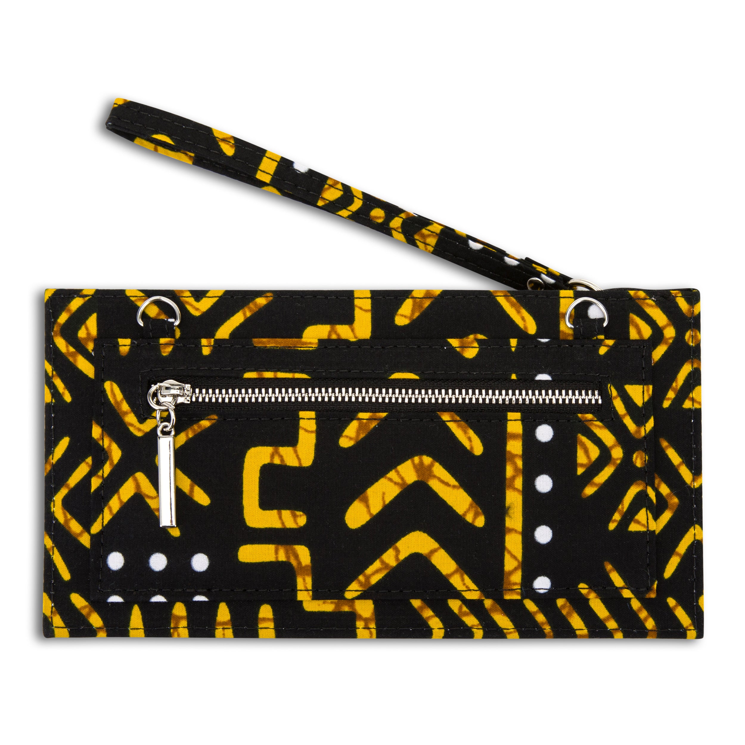 DEKA | Black & Yellow Ankara Wallet