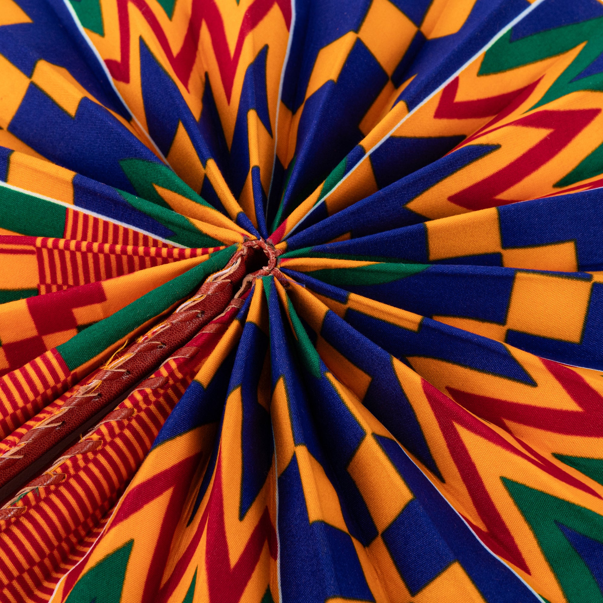 MFRAMA | Blue & Yellow Multicolour Ankara Folding Hand Fan