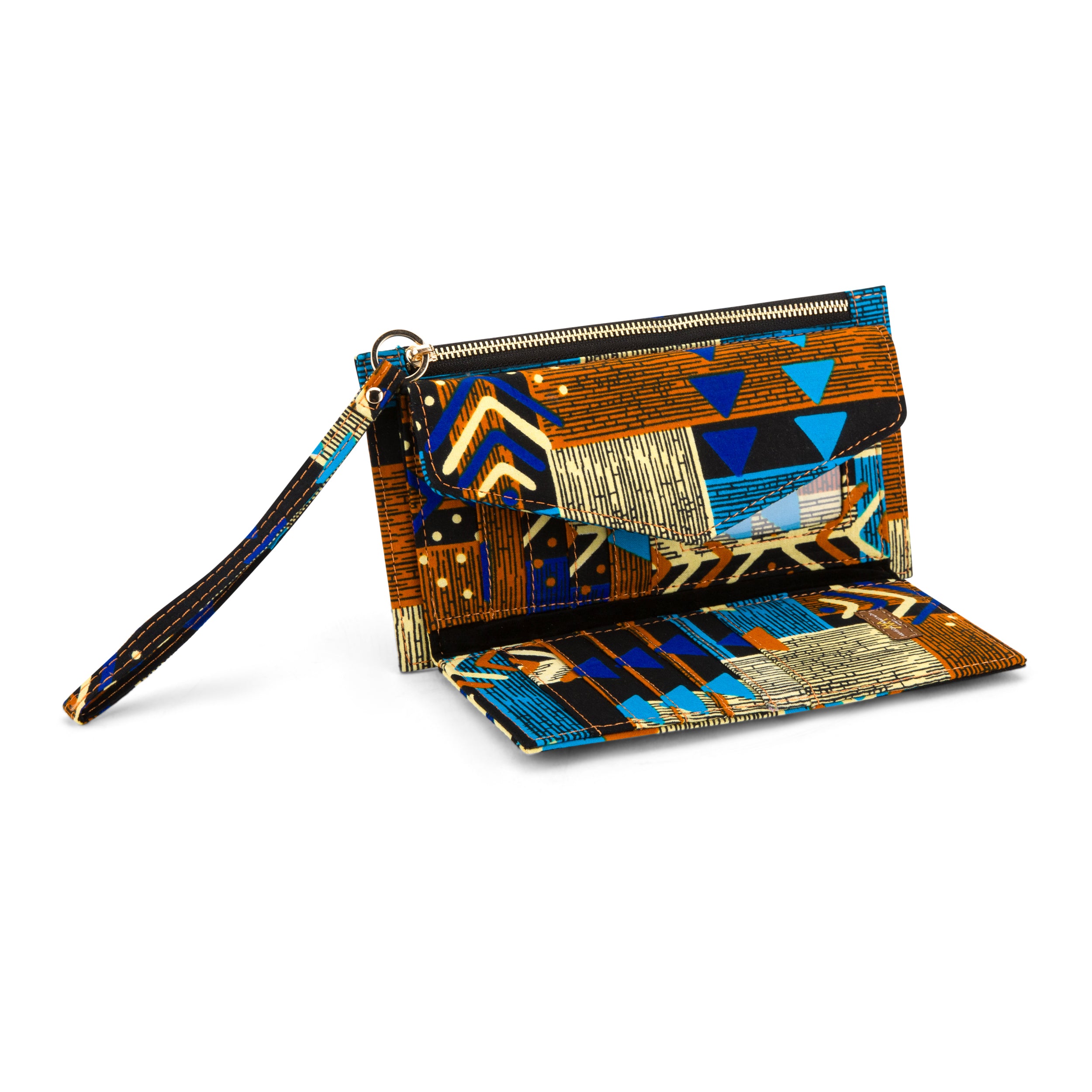 DEKA | Blue Multicolour Ankara Wallet