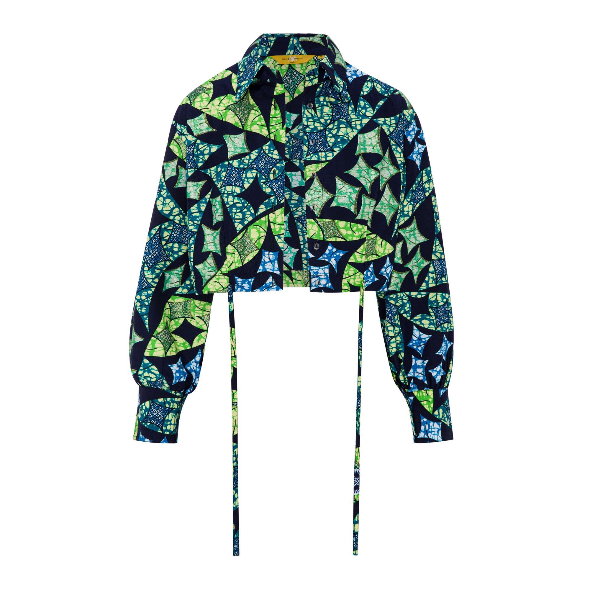 DIJE | Blue Ankara Wax Bolero Crop Jacket