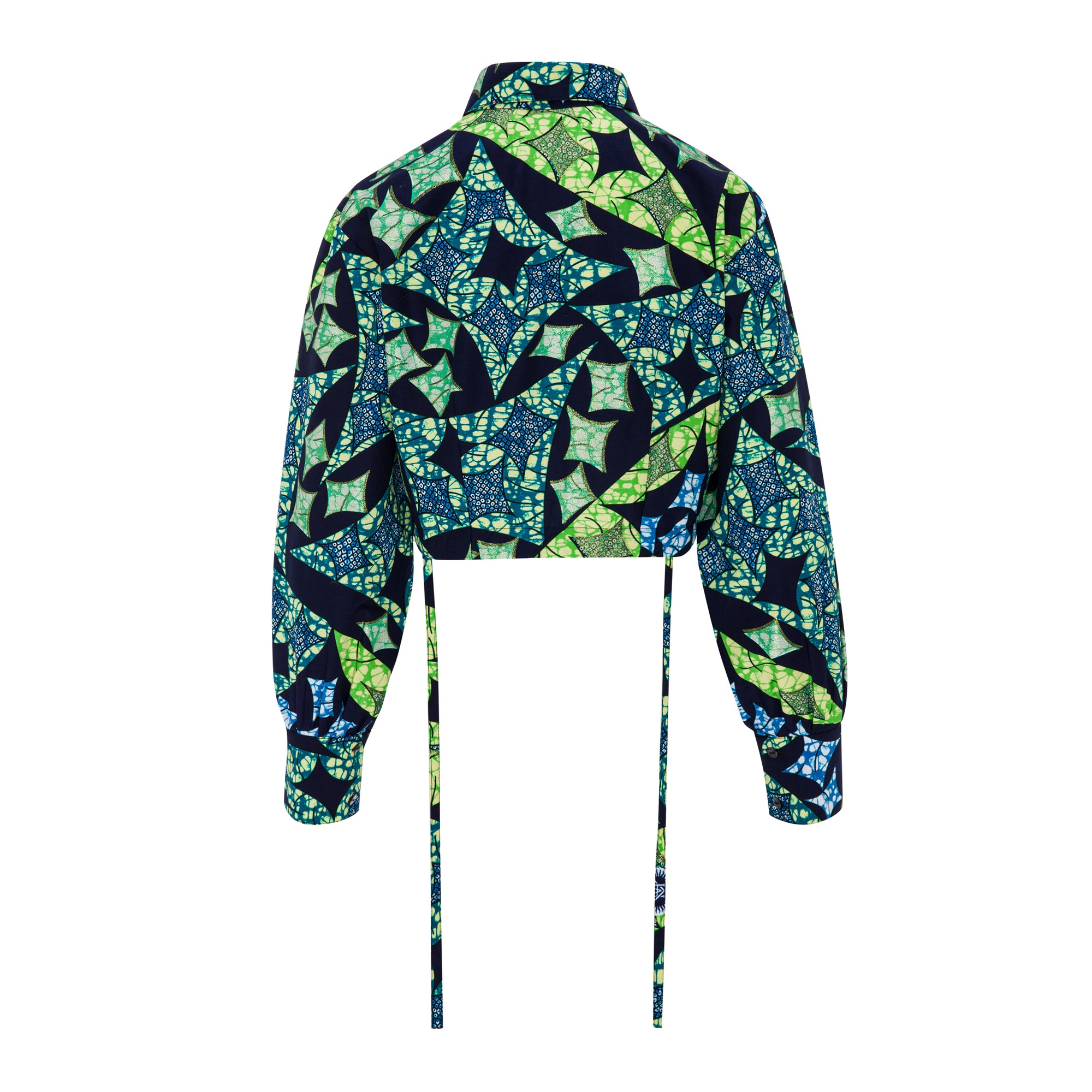 DIJE | Blue Ankara Wax Bolero Crop Jacket