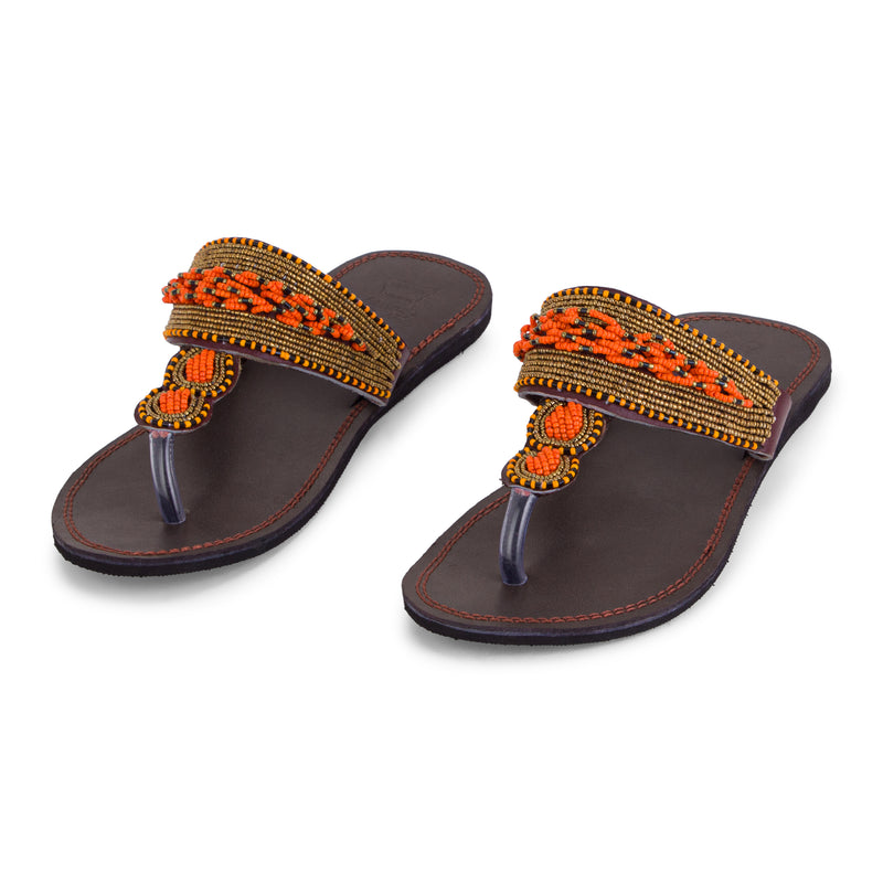 Simba Ladies Orange Maasai Sandals