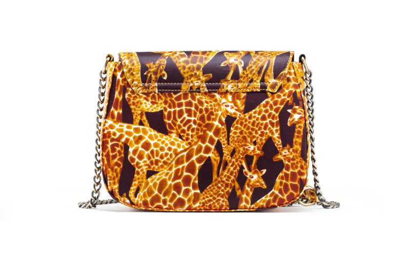 THEMBEKA | Brown Giraffe-Print Ankara Crossbody Bag