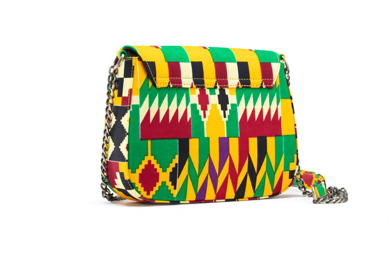 THEMBEKA | Green & Yellow Kente Ankara Crossbody Bag