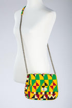 THEMBEKA | Green & Yellow Kente Ankara Crossbody Bag