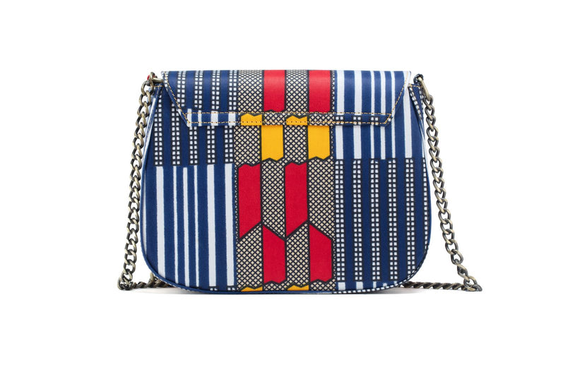 THEMBEKA | Blue Kente Style Ankara Crossbody Bag