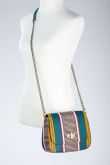 THEMBEKA | Teal Kente Style Ankara Crossbody Bag