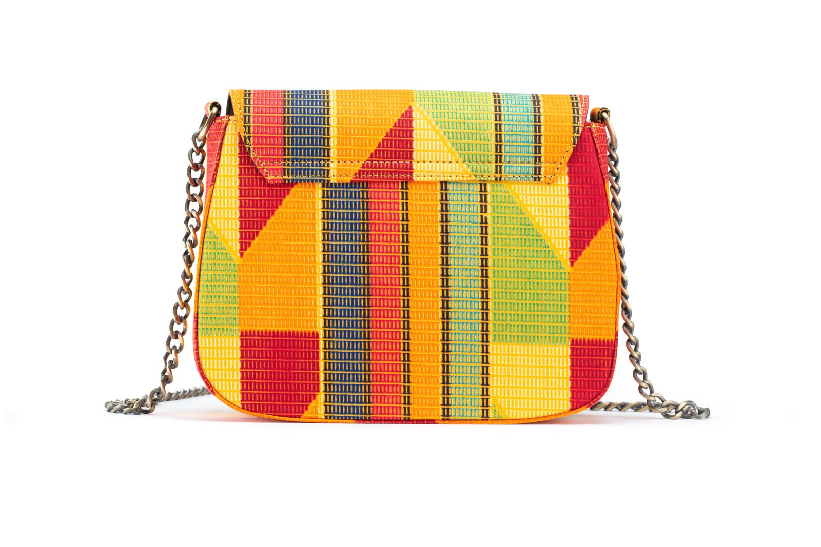THEMBEKA | Orange Kente Style Ankara Crossbody Bag