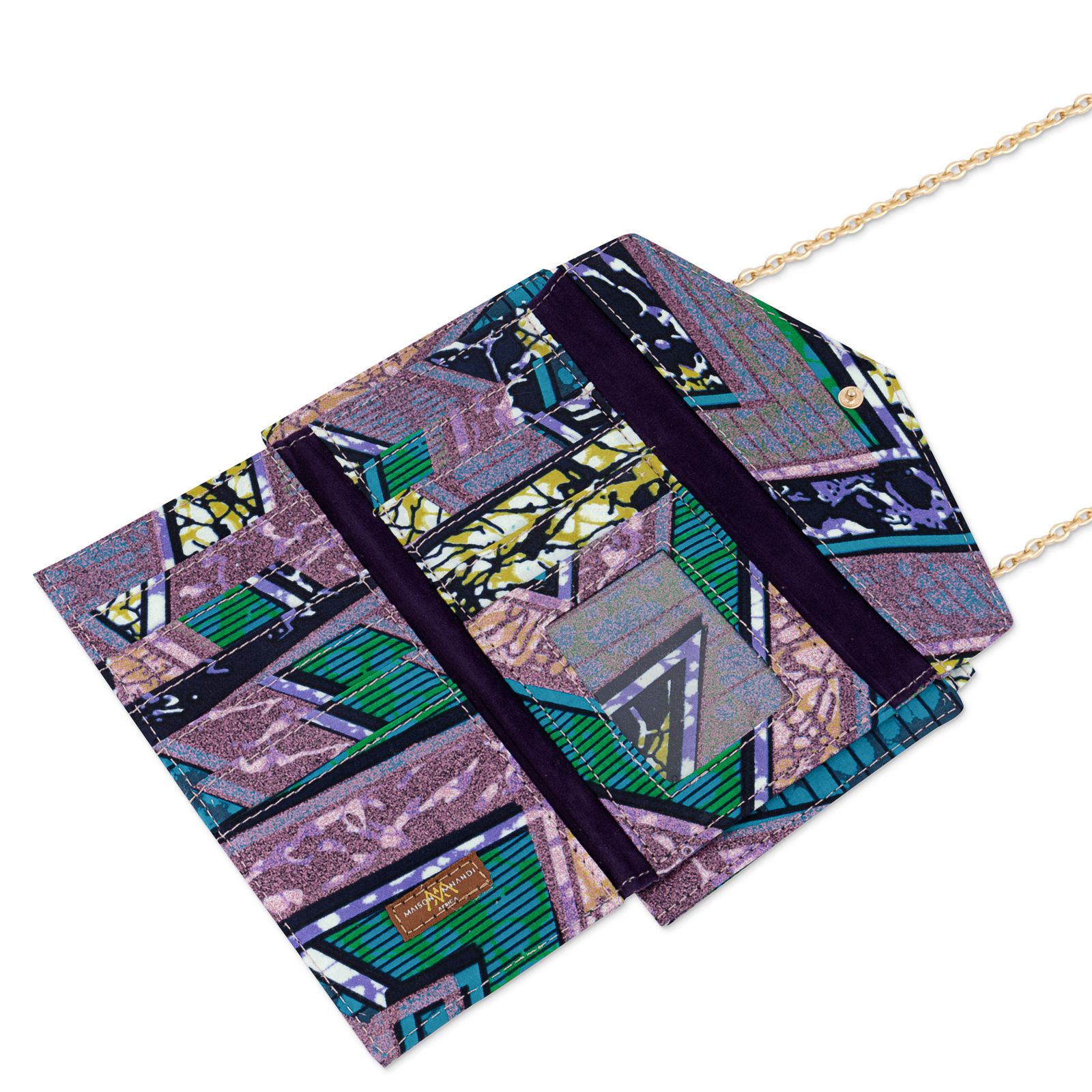 DEKA | Purple Multicolour Ankara Wallet